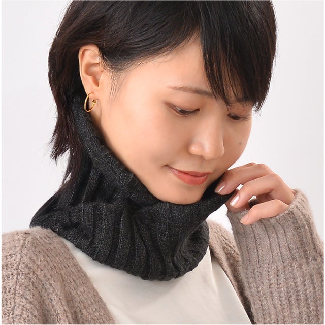 エクレボ exrevo スヌード リブ編み ネックウォーマー ニット 敏感肌用