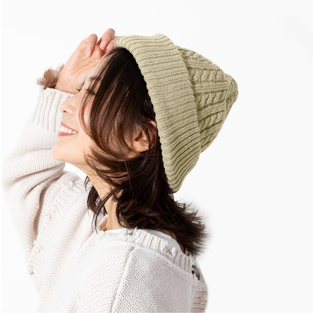 エクレボ exrevo ニット帽 レディース 「 ふわもち触感 ケーブル編み