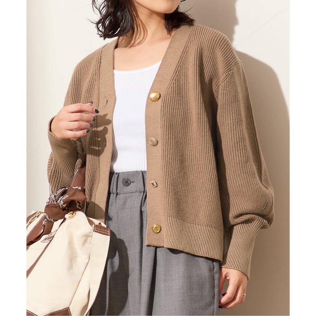 美品 トラディショナルウェザーウェア カーディガン 茶色 ゆったりめ