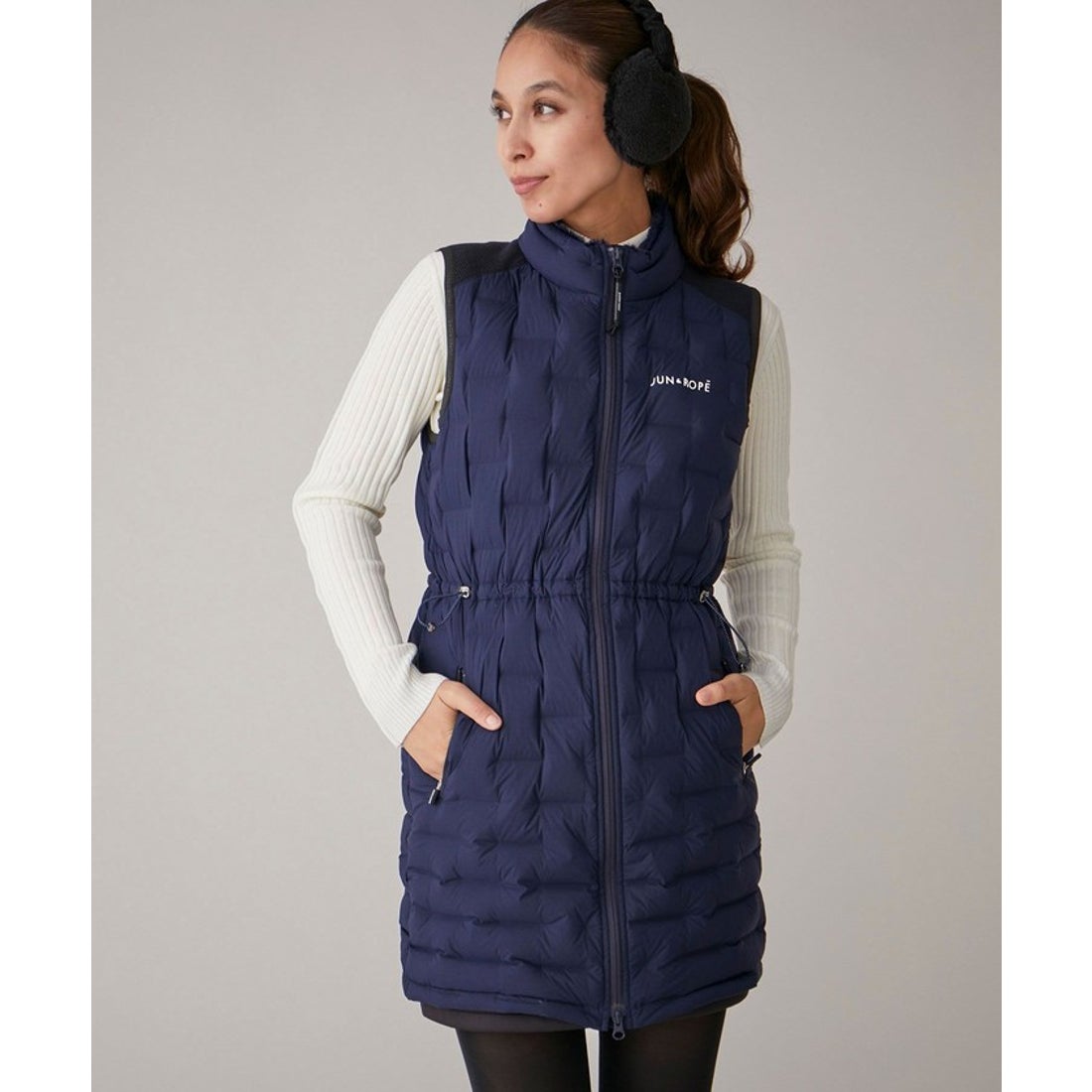 JUN&ROPE ブラック フリース ワンピース JUN&ROPE ブラック フリース