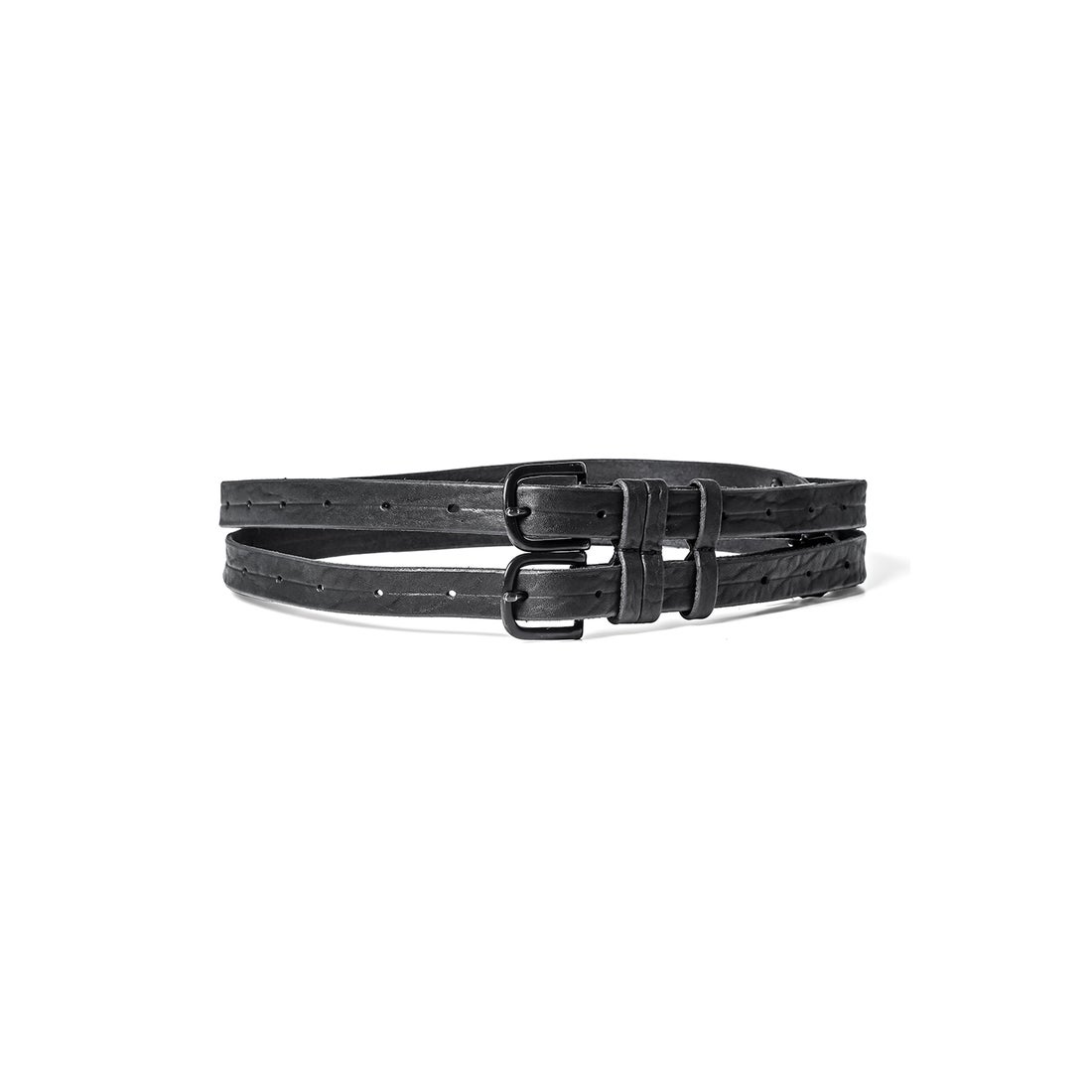 JULIUS Cow Skin Double Belt （Black） - Osaka / Kyoto, Ship