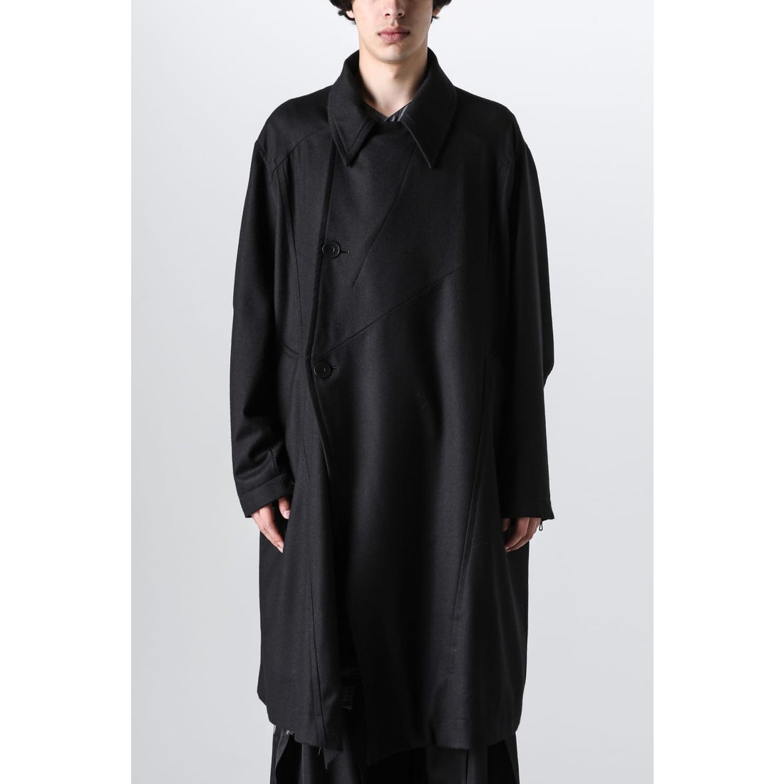 ユリウス JULIUS Wool Cashmere Saxony Over Size Long Coat （Black