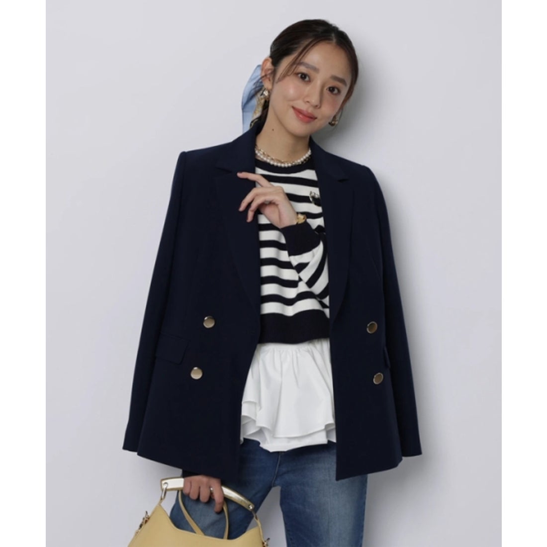 ジャスグリッティー JUSGLITTY ベーシックテーラードジャケット （紺