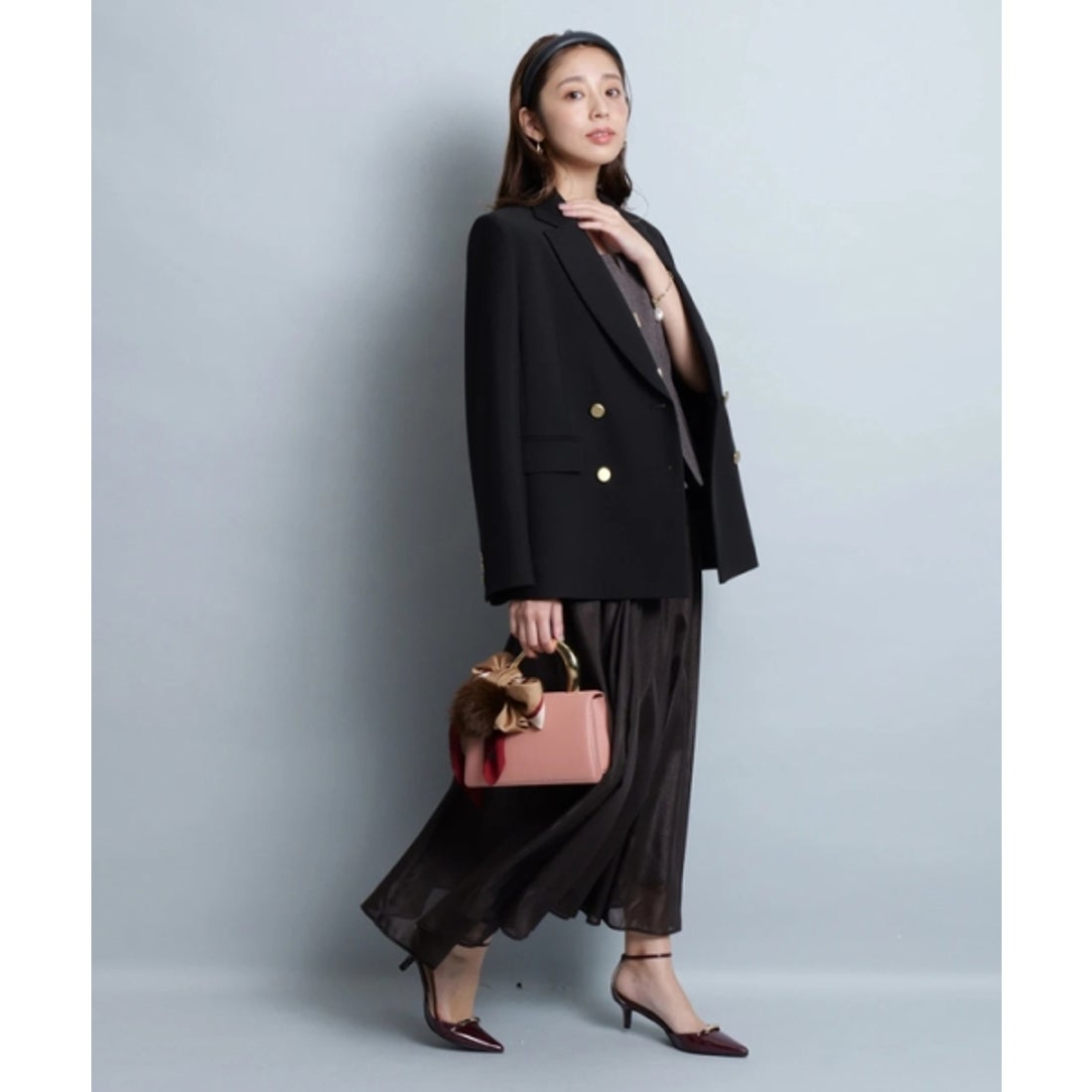 ジャスグリッティー JUSGLITTY ベーシックテーラードジャケット （紺