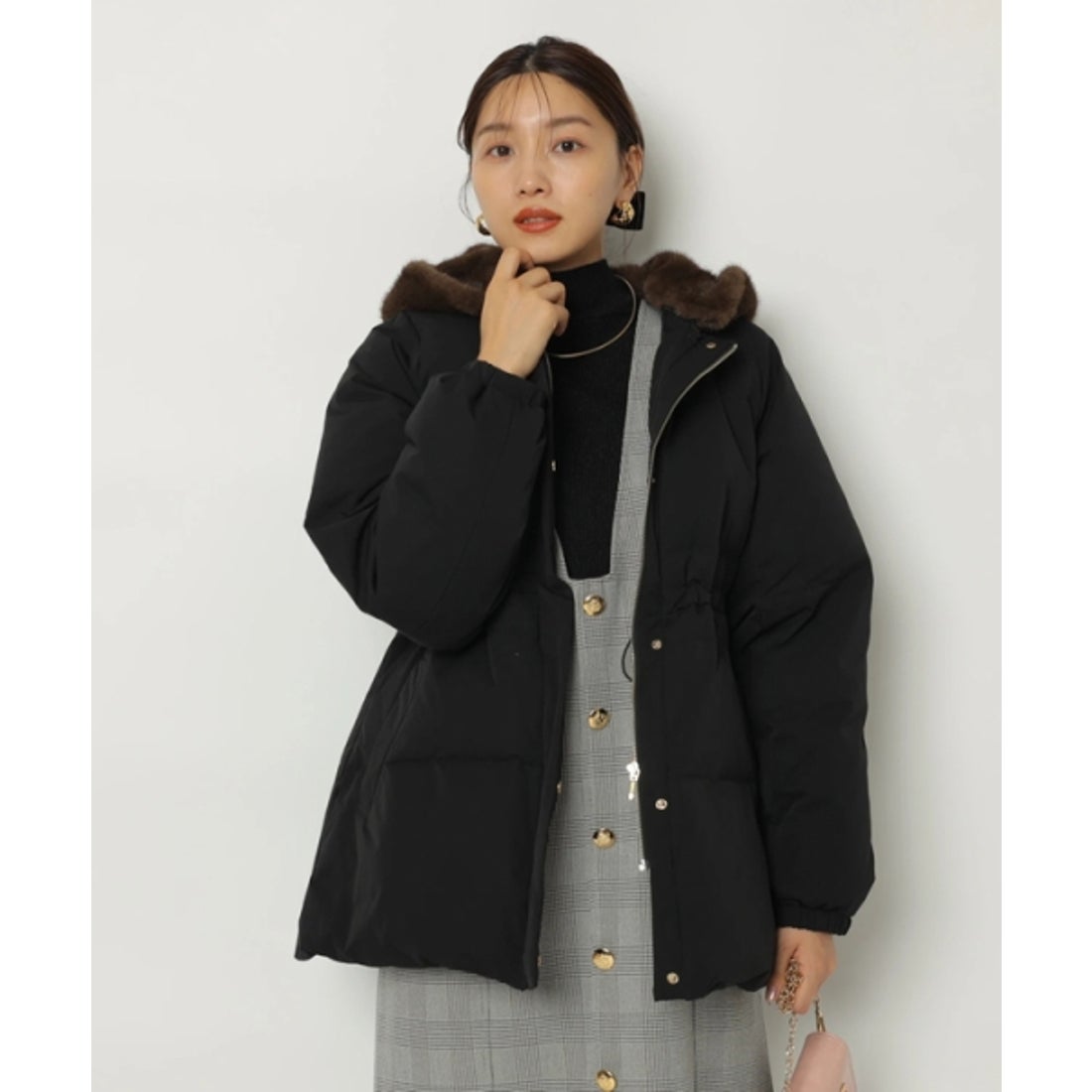 ジャスグリッティー JUSGLITTY ドロスト撥水ダウン （黒