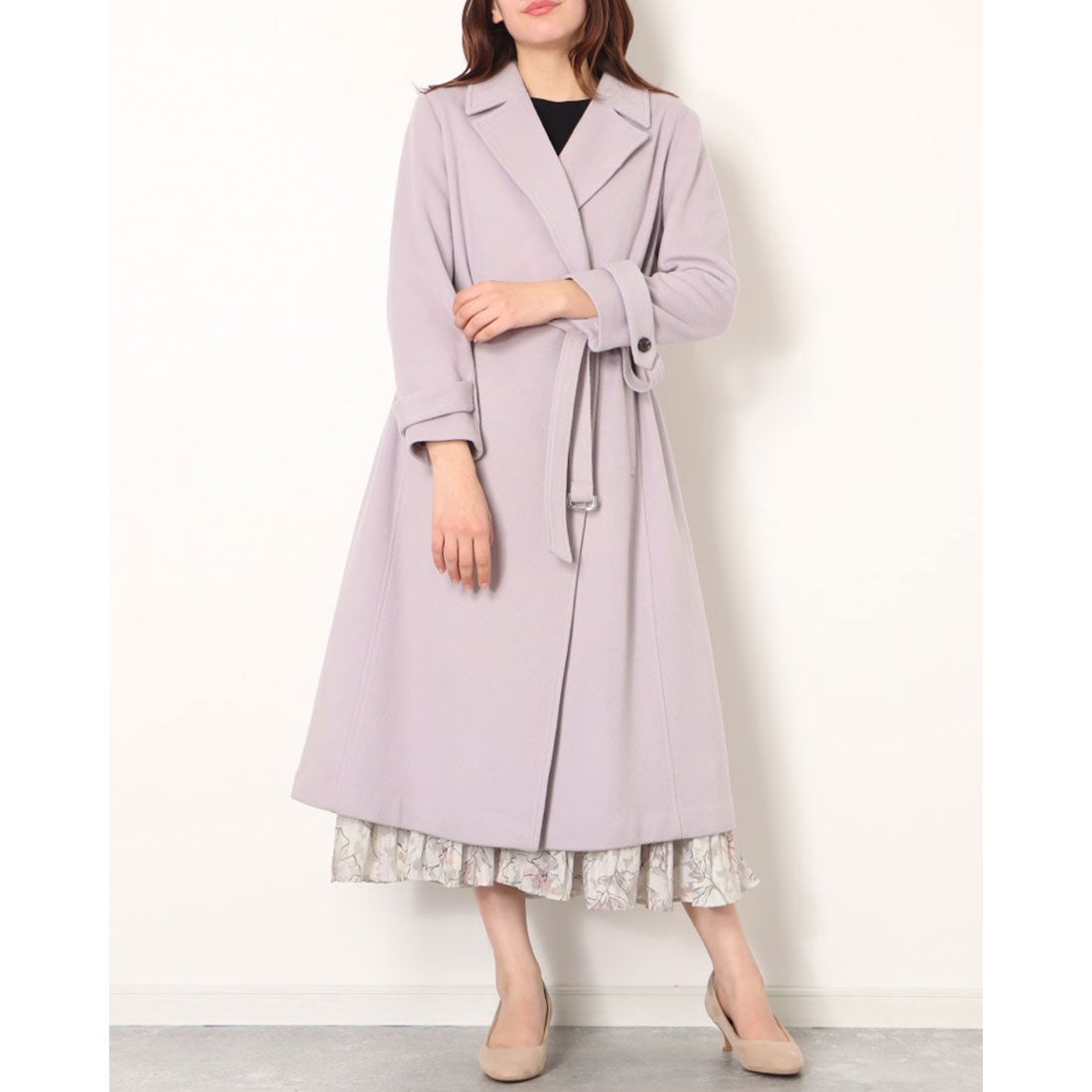 ジャスグリッティー JUSGLITTY ステッチロングコート （ピンク