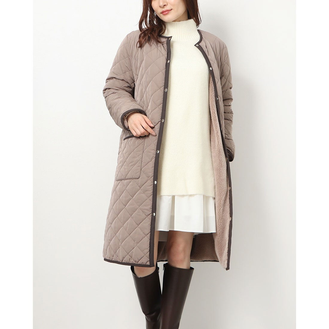 ジャスグリッティー JUSGLITTY キルティング×ボアリバーシブルコート