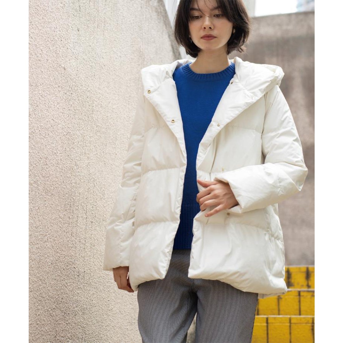 オペーク ドット クリップ OPAQUE.CLIP 撥水フードミドルダウンコート