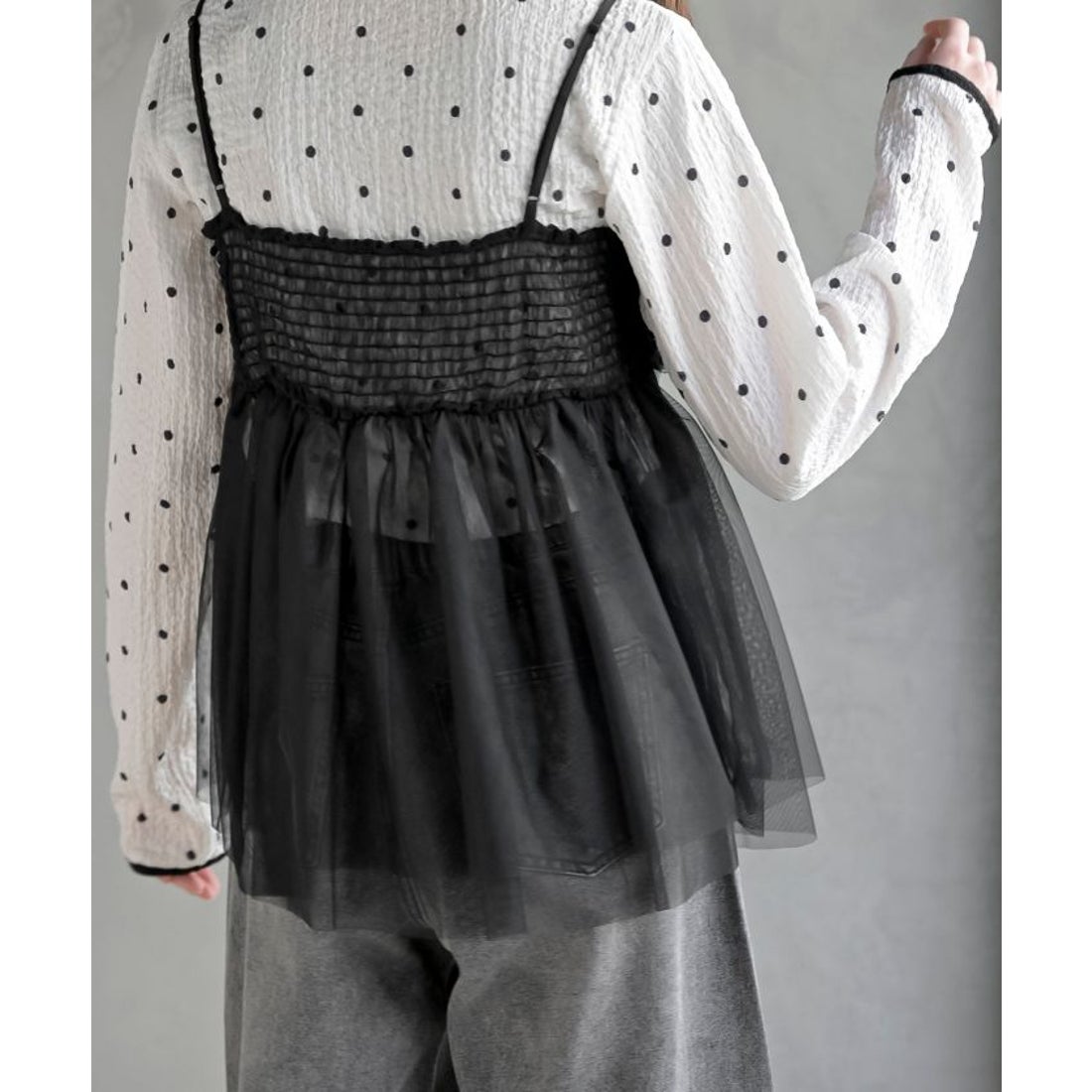 アールピーエス rps チュールフリルキャミソール （グレー