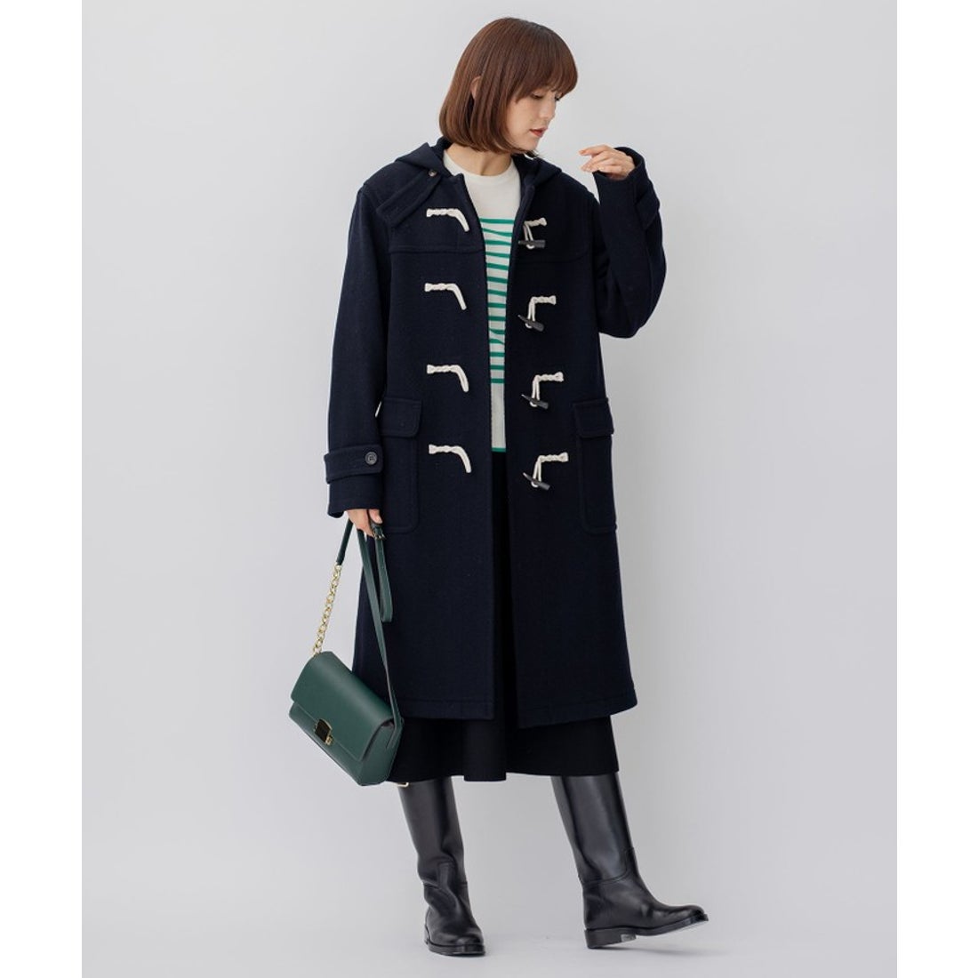 ニジュウサンク チイサイサイズ 23区 S ヘリンボーン ダッフルコート