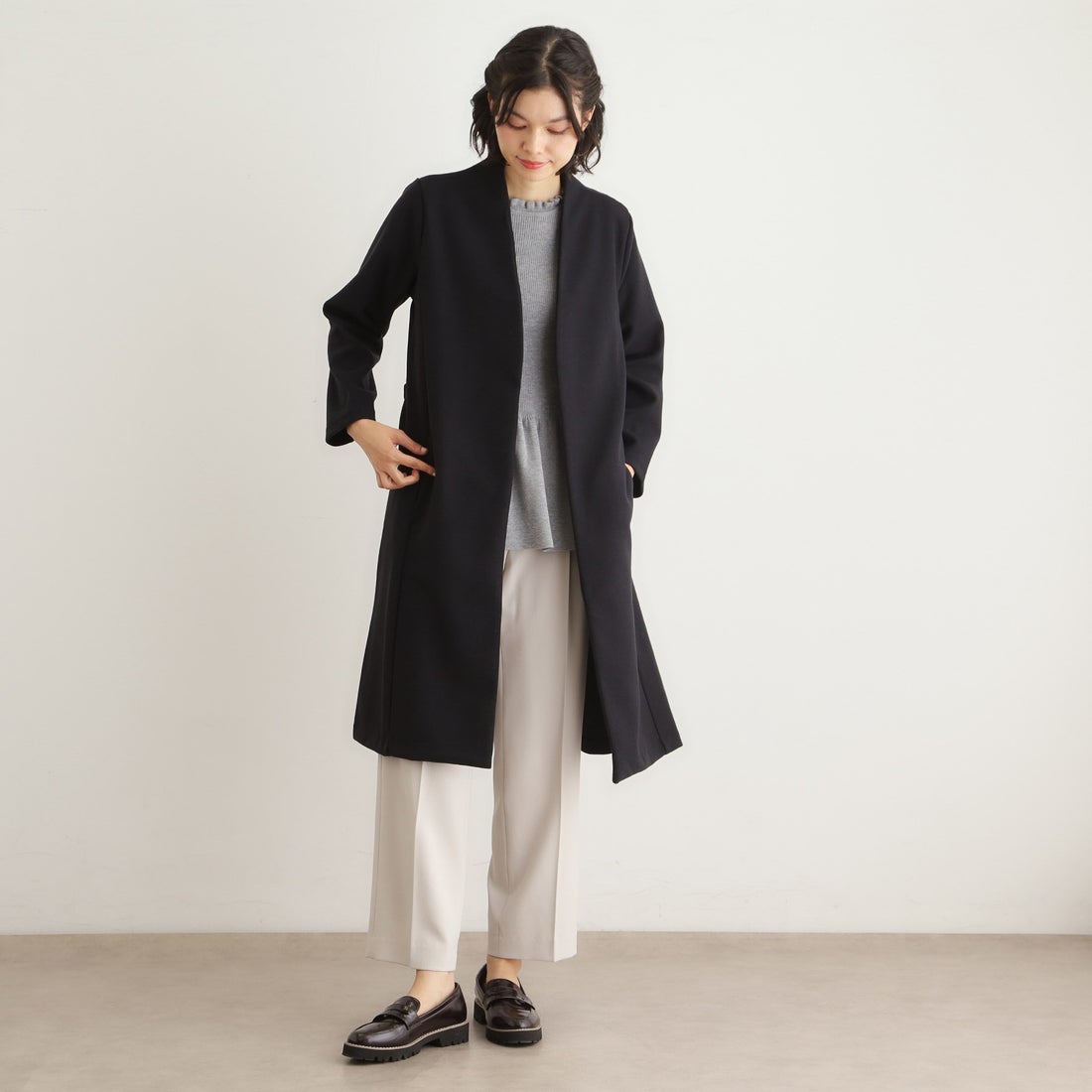 ローラ アシュレイ LAURA ASHLEY 【洗える／ウールレット】着流し