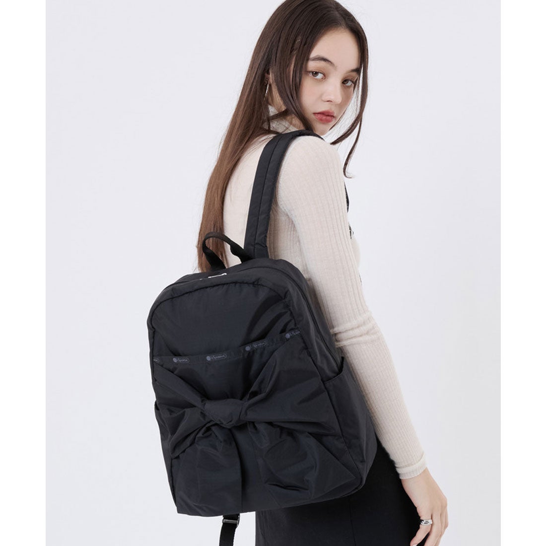 レスポートサック LeSportsac BOW BACKPACK （ブラックボウズ