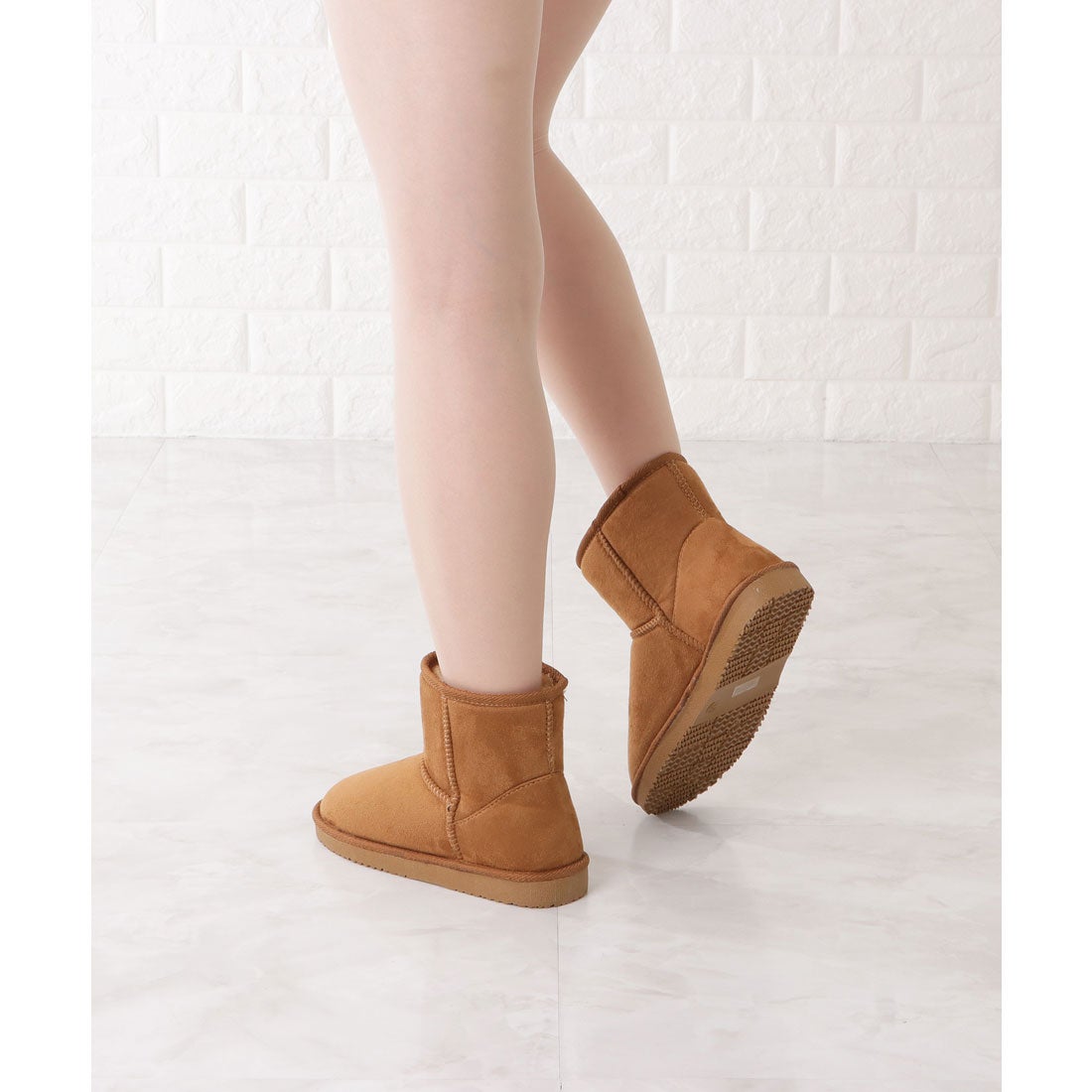 レースレディース Lace Ladies ショートムートンブーツ （ベージュ