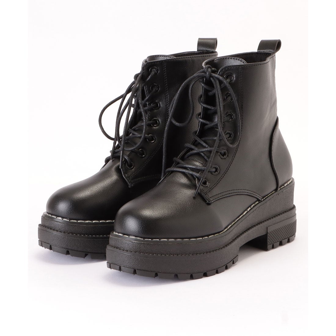 レースレディース Lace Ladies 厚底 レースアップ ショートブーツ