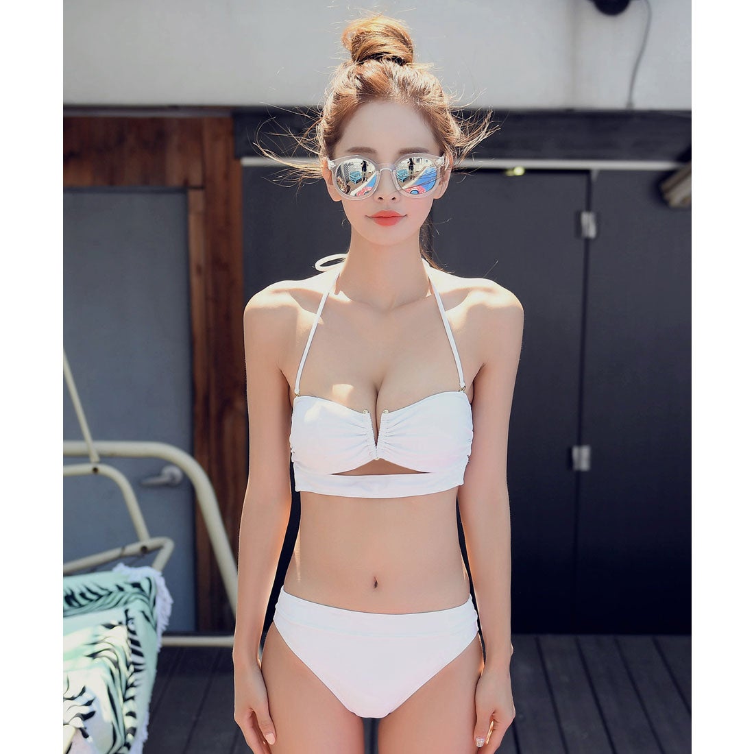 レースレディース Lace Ladies Vカットビキニ 水着2点セット【返品不可