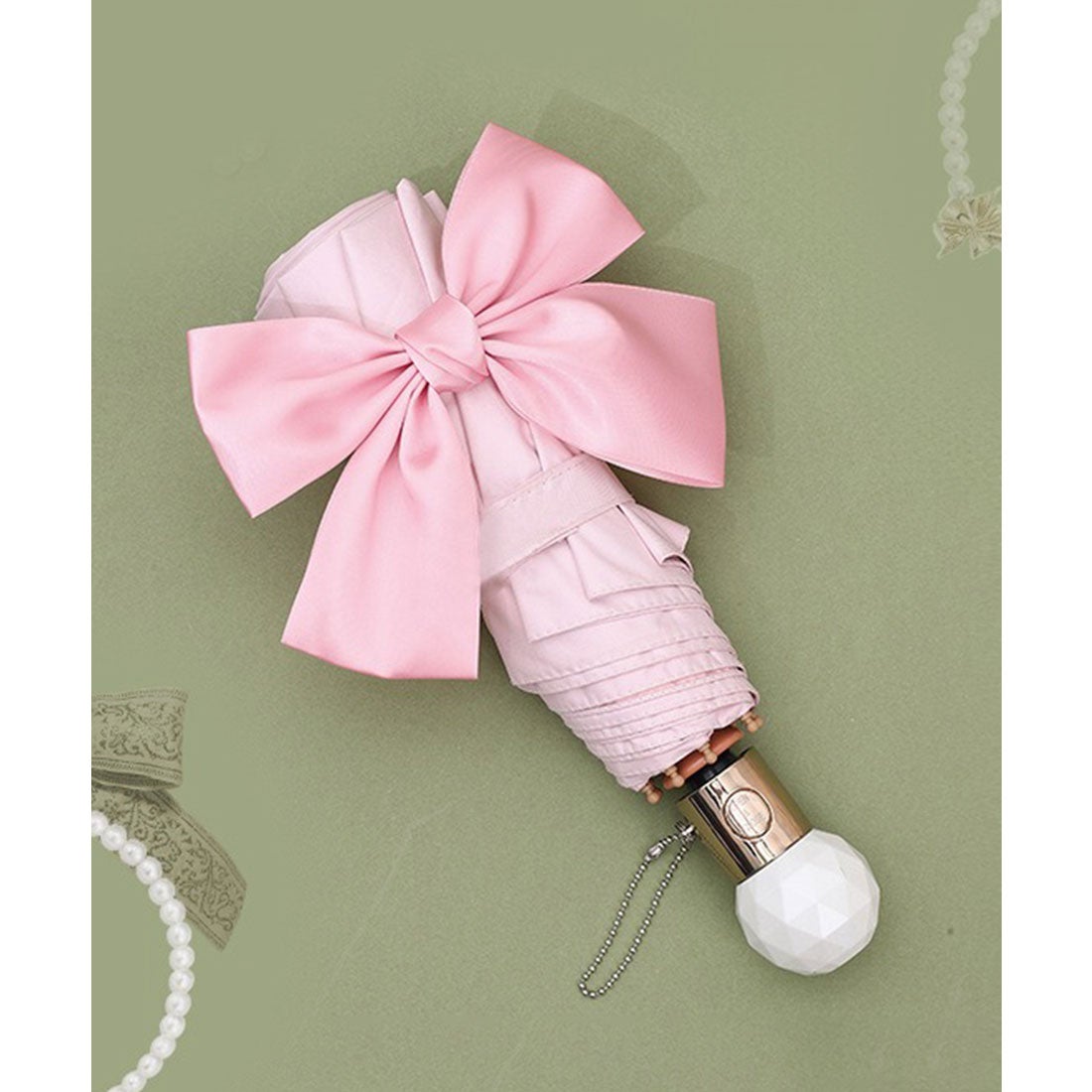 レースレディース Lace Ladies 晴雨兼用 グログラン リボン付き