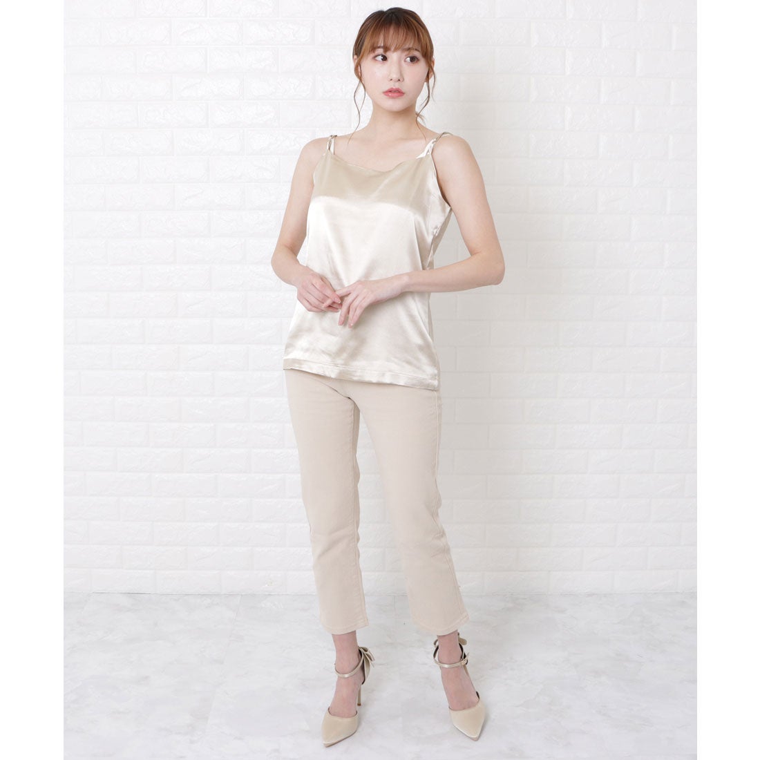 レースレディース Lace Ladies サテンキャミソール （ベージュ