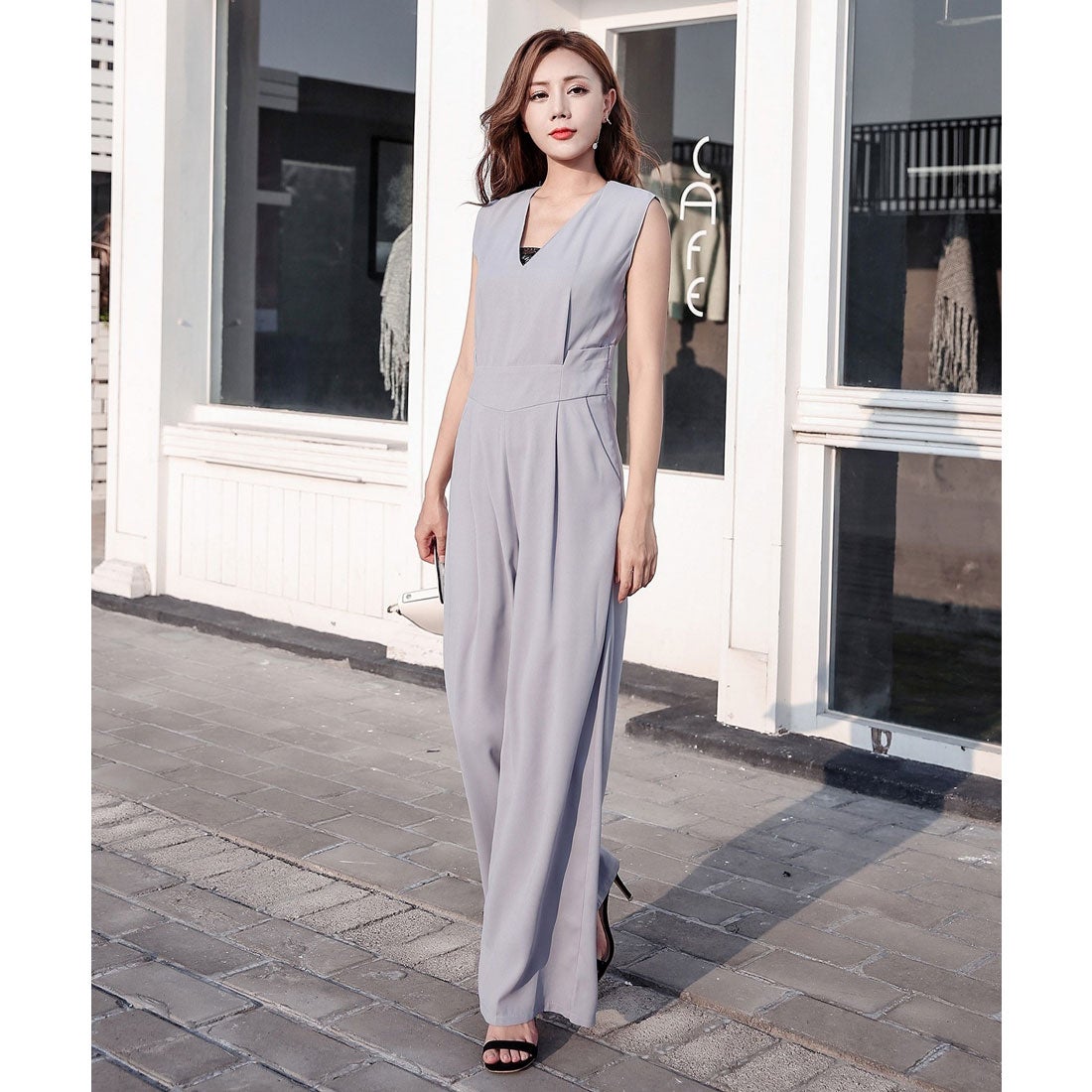 レースレディース Lace Ladies ノースリーブVネックオールインワン