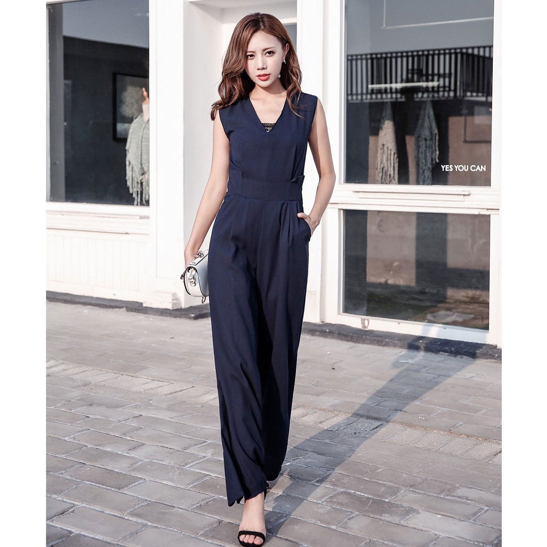 レースレディース Lace Ladies ノースリーブVネックオールインワン