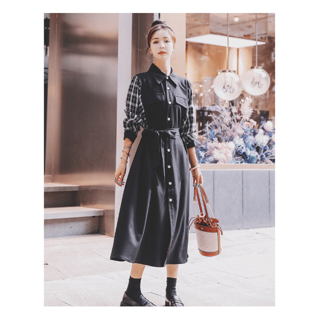 リリーオブバリー Lily of Valley チェック 柄 ドッキング ロング