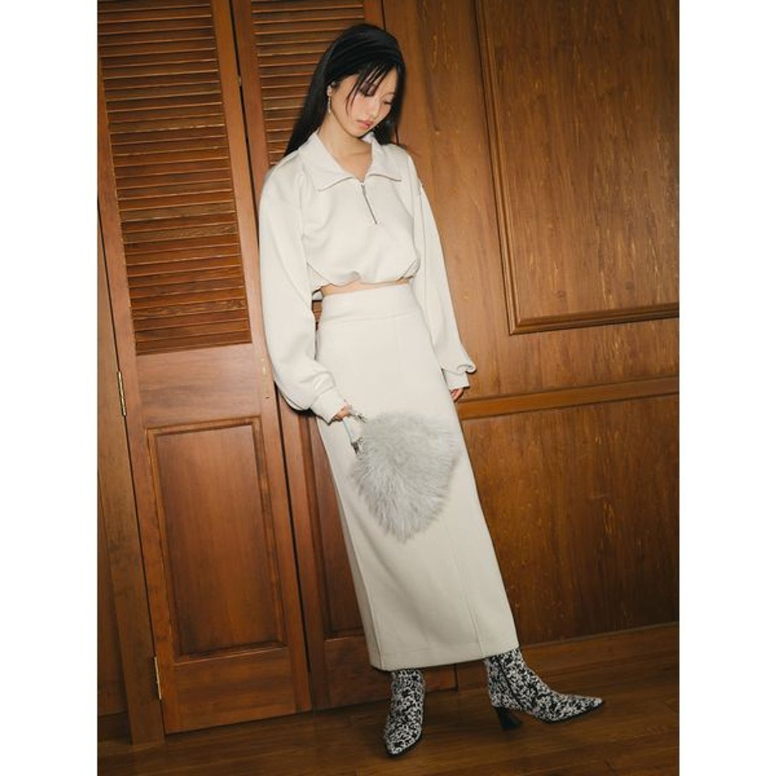 リリーブラウン LILY BROWN ボンディングセットアップ （NVY） -靴