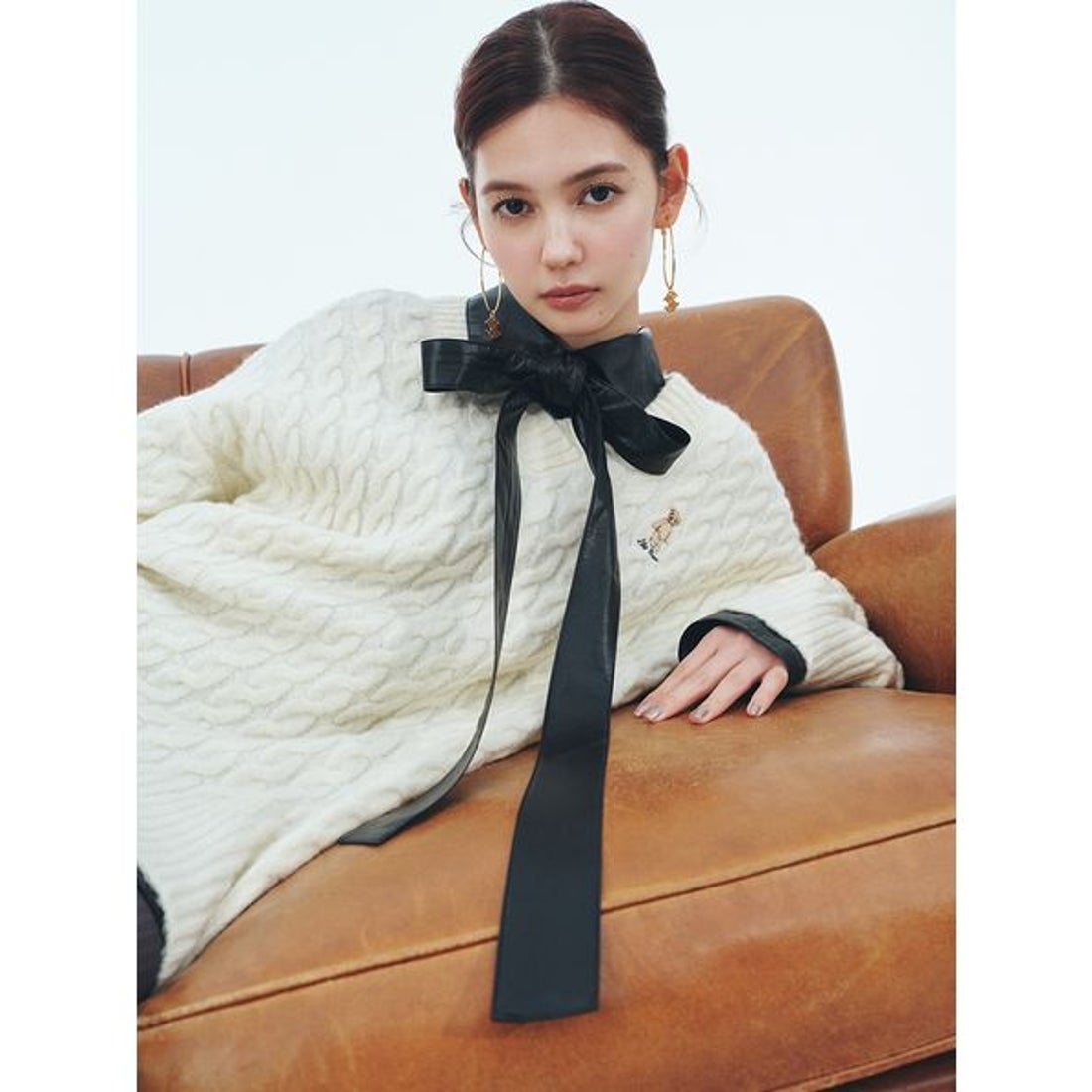 リリーブラウン LILY BROWN バリエーションボウタイシャツ （BLK） -靴