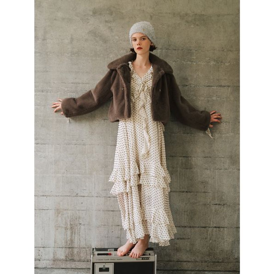 リリーブラウン LILY BROWN フリルワンピース （DOT） -靴