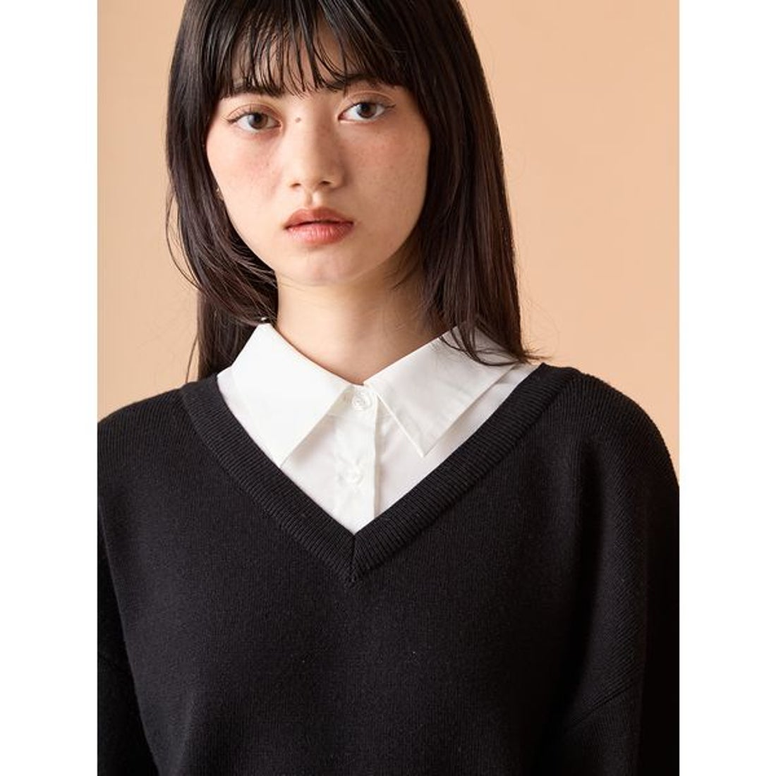 リリーブラウン LILY BROWN シャツドッキングフリルミニワンピース