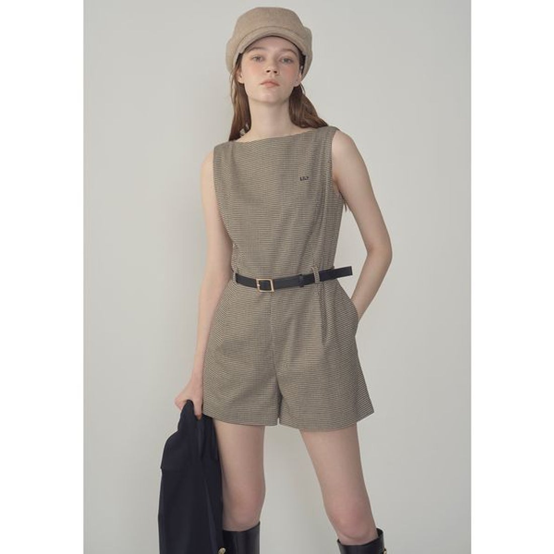 リリーブラウン LILY BROWN ベルト付きミニロンパース （CHECK
