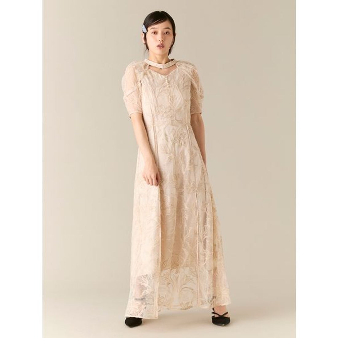 リリーブラウン LILY BROWN チュールエンブロイダリードレス （PBEG