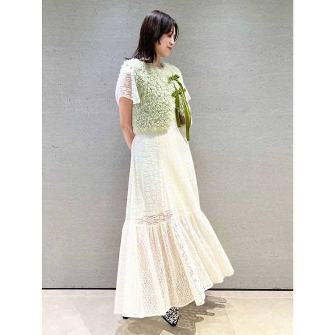 リリーブラウン LILY BROWN パッチワークレースワンピース （ORG