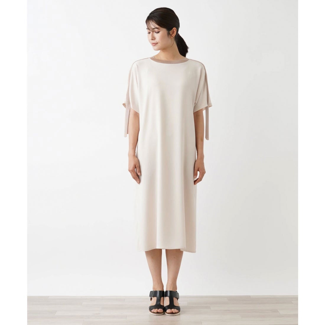 レリアン Leilian 洗える半袖ワンピース【THE NEW】【Leilian WHITE