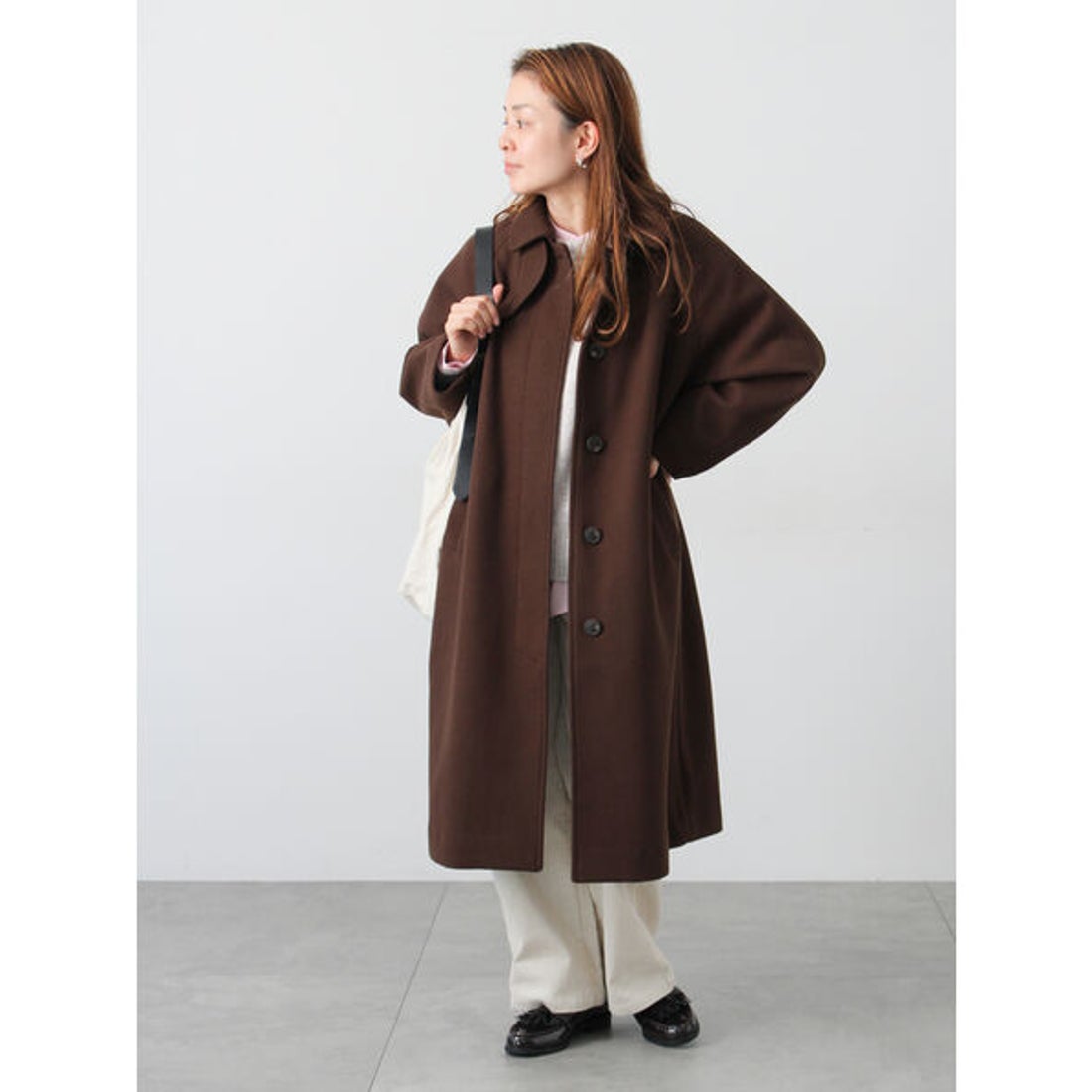 ルノンキュール Lugnoncure ウールライクステンカラーコート