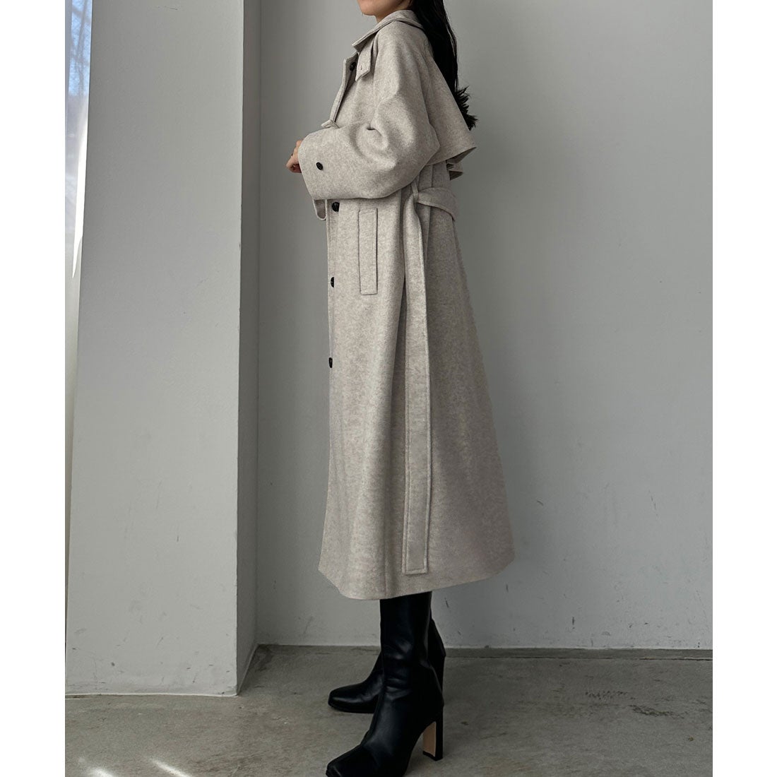 ルエレ Louere Louere 2wayステンカラーロングコート （アイボリー