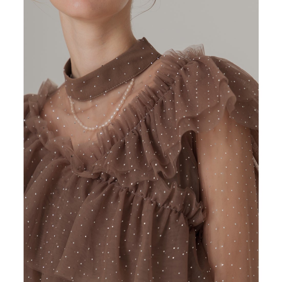 レジャ Leja 2wayドットストーンギャザーチュールAラインドレス