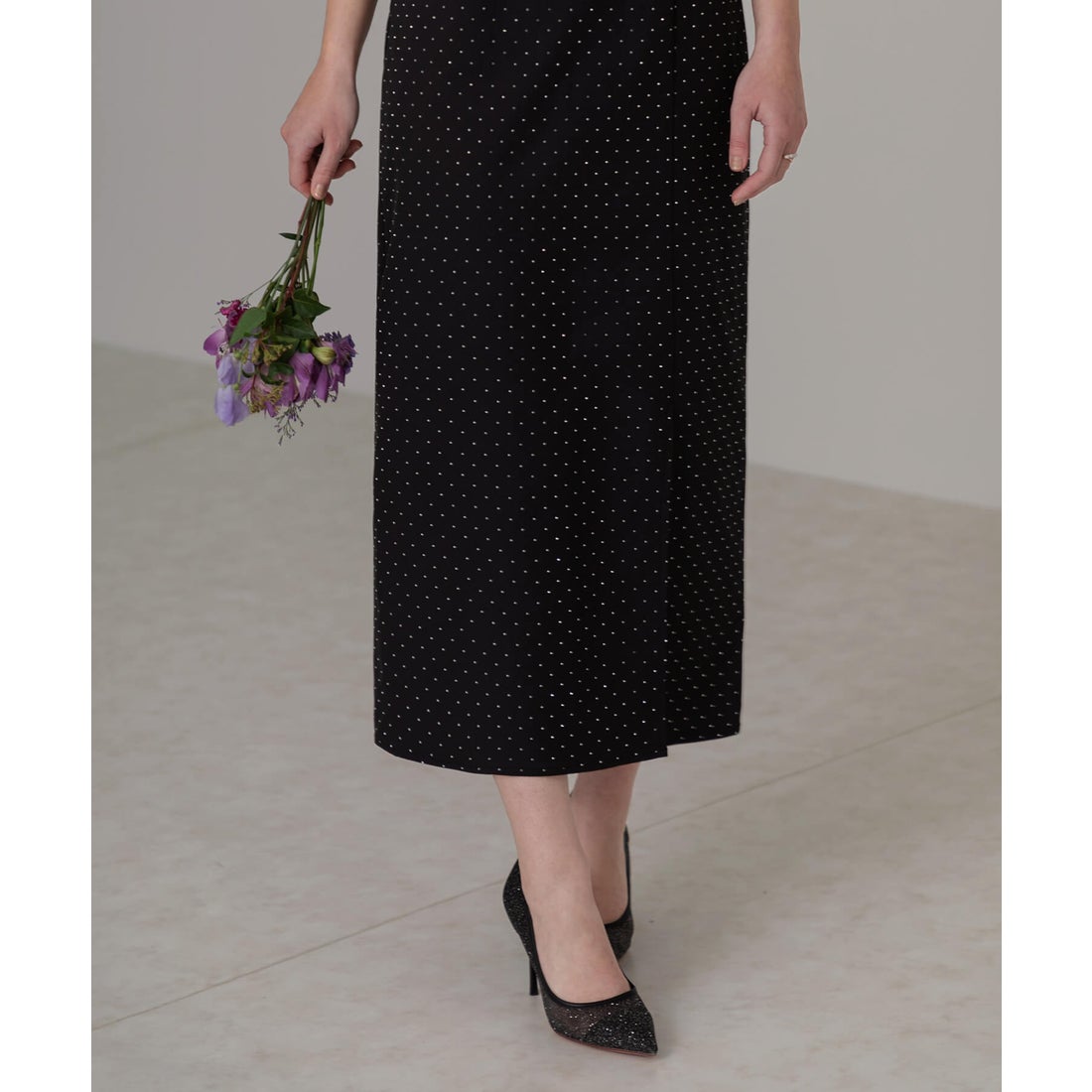 レジャ Leja 2WAY花柄リボンドットストーンIラインドレスワンピース