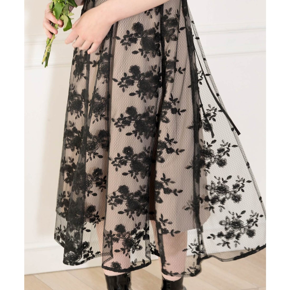 レジャ Leja 花柄後ろリボン半袖キャミワンピースセットアップ