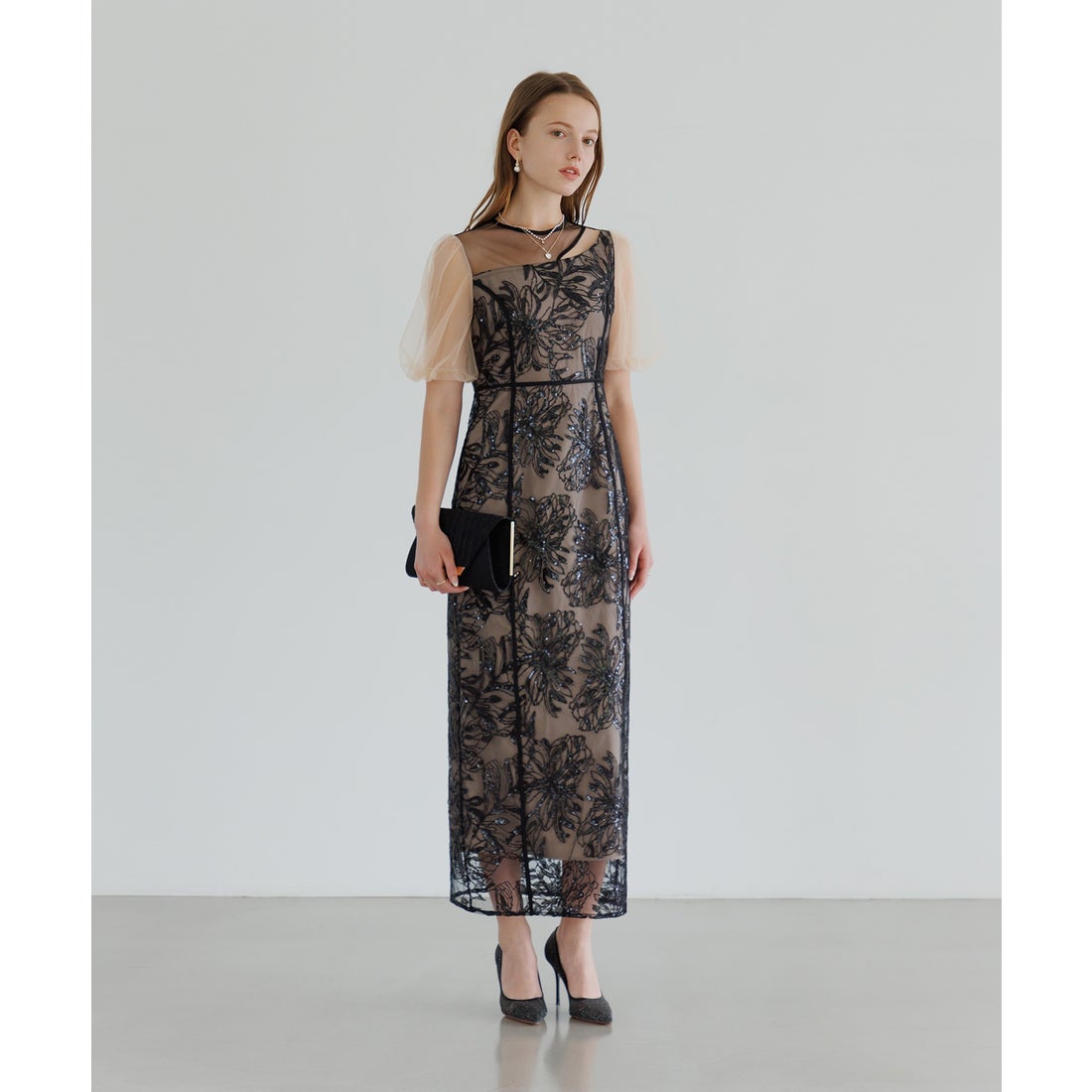 レジャ Leja アシンメトリーシアーフラワードレス美脚効果結婚式