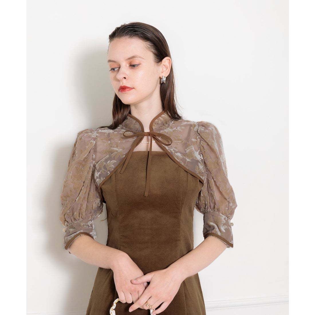 レジャ Leja 花柄ボレロマーメイドワンピースセットアップロング