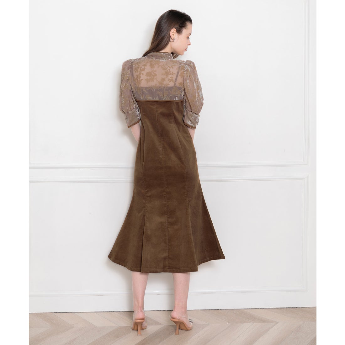 レジャ Leja 花柄ボレロマーメイドワンピースセットアップロング