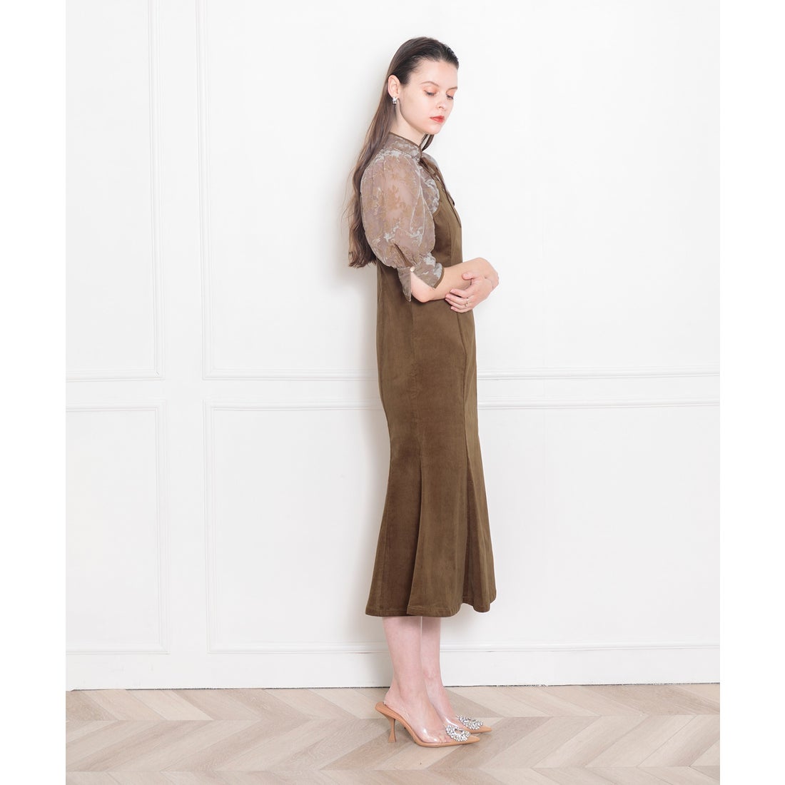 レジャ Leja 花柄ボレロマーメイドワンピースセットアップロング