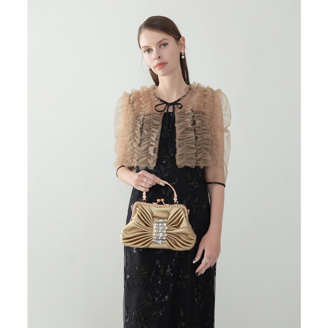 レジャ Leja チュールフリルボレロフラワースパンコールIライン