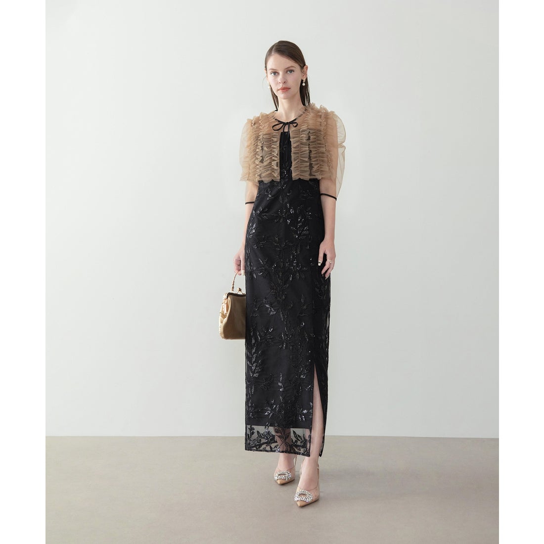 レジャ Leja チュールフリルボレロフラワースパンコールIライン