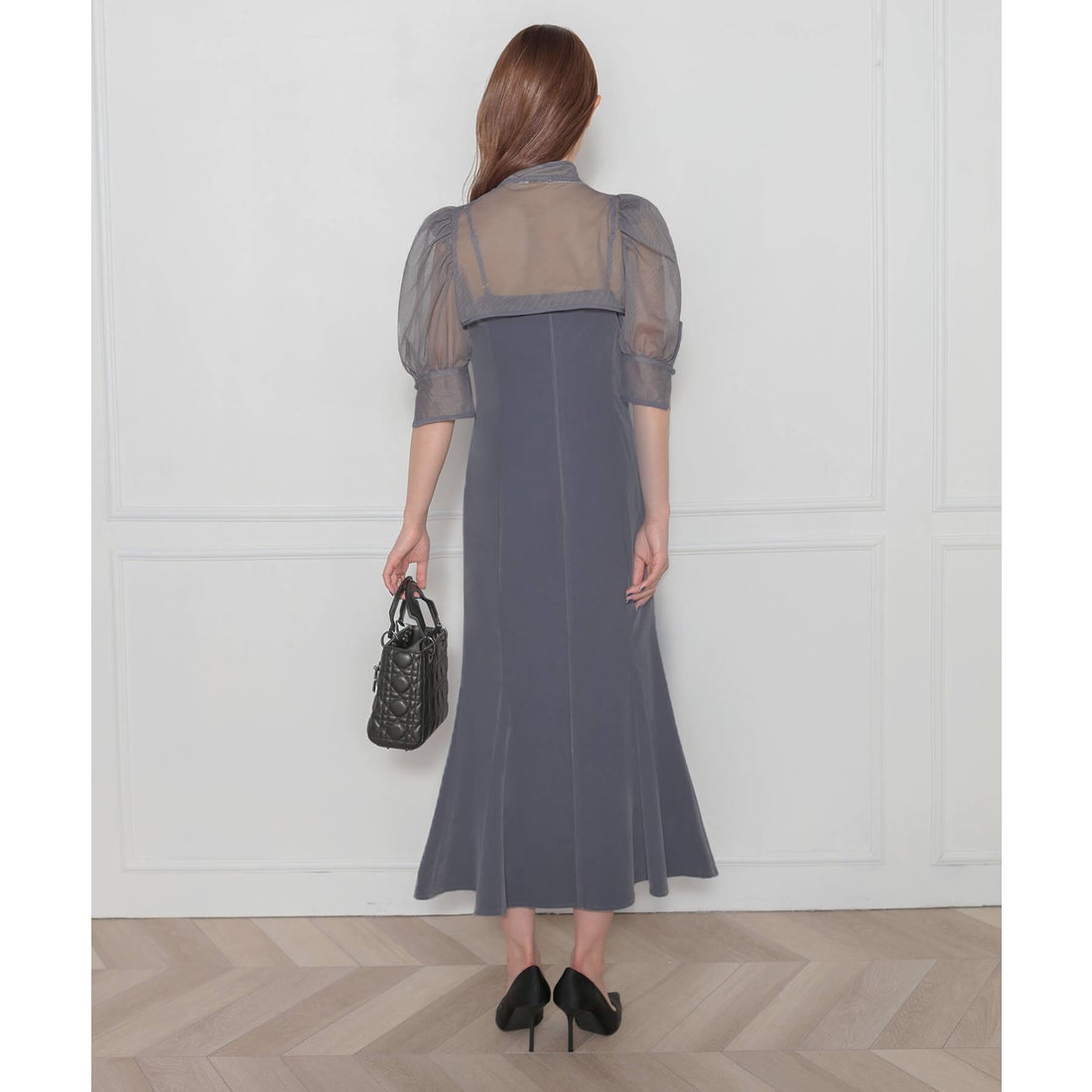 レジャ Leja 花柄ボレロマーメイドワンピースセットアップロング