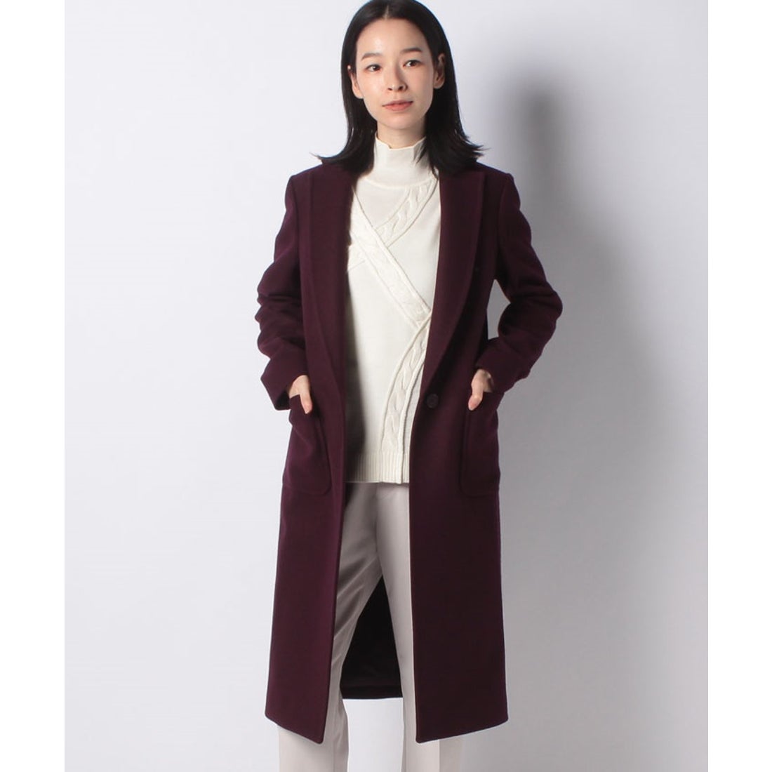 ジョコンダ ロイヤル JOCONDE ROYAL ウールチェスターコート(共布