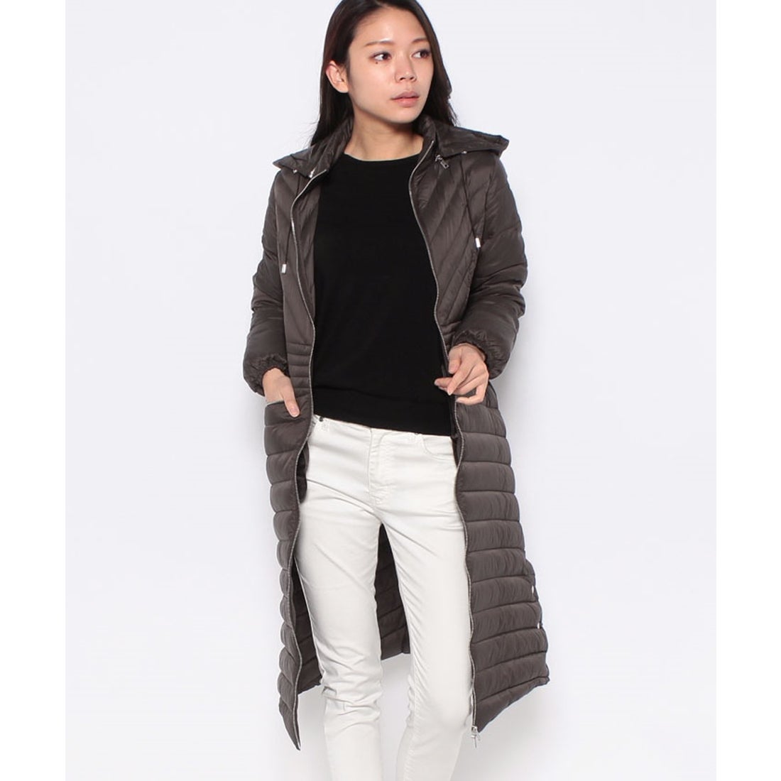 ミス ジェイ MISS J ロングダウンコート （ブラウン） -【公式