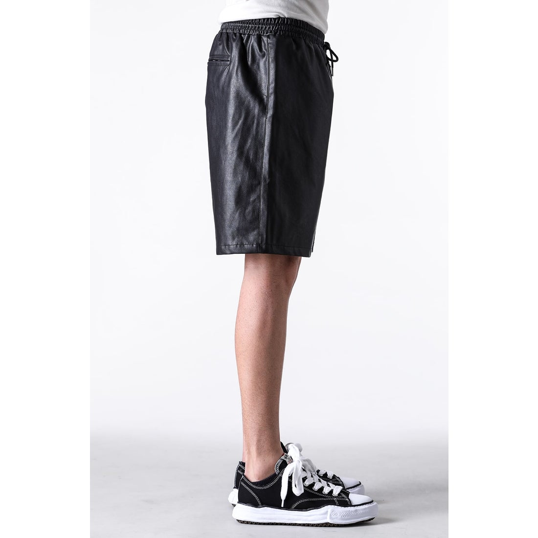ラストネスト LAST NEST Leather Switching Shorts （Black） -FASCINATE