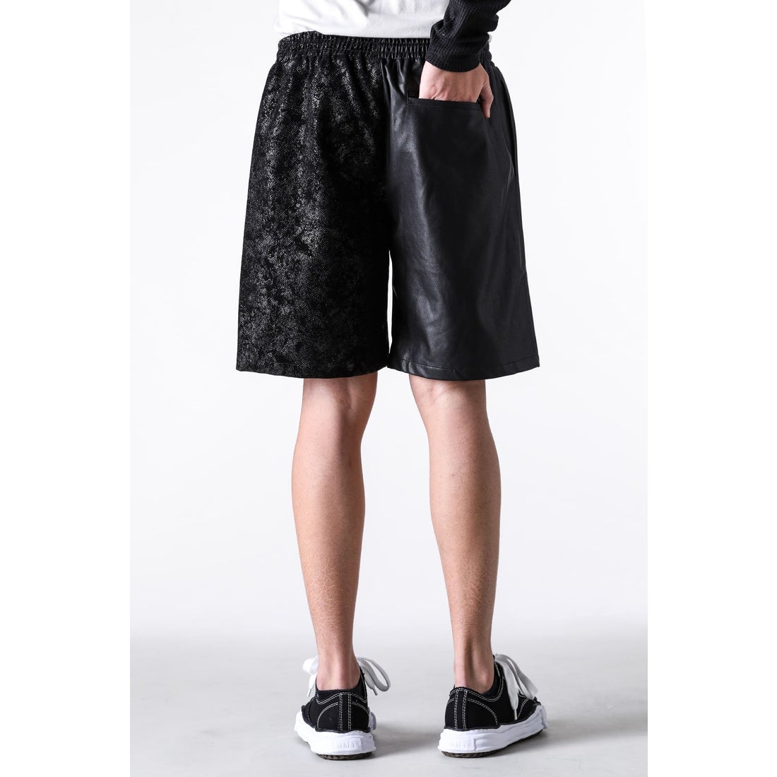 ラストネスト LAST NEST Leather Switching Shorts （Black） -FASCINATE