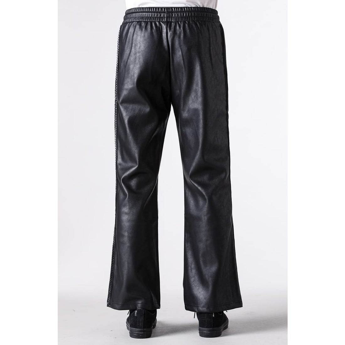 ラストネスト LAST NEST Faux Leather Track Pants （Black） -FASCINATE