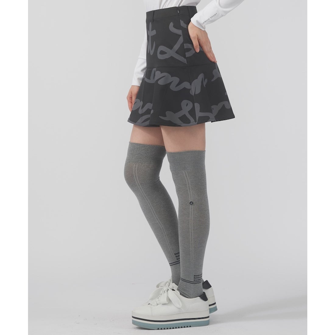 LANVIN SPORT ロゴプリントフレアスカート（総丈40cm）【SUNSCREEN